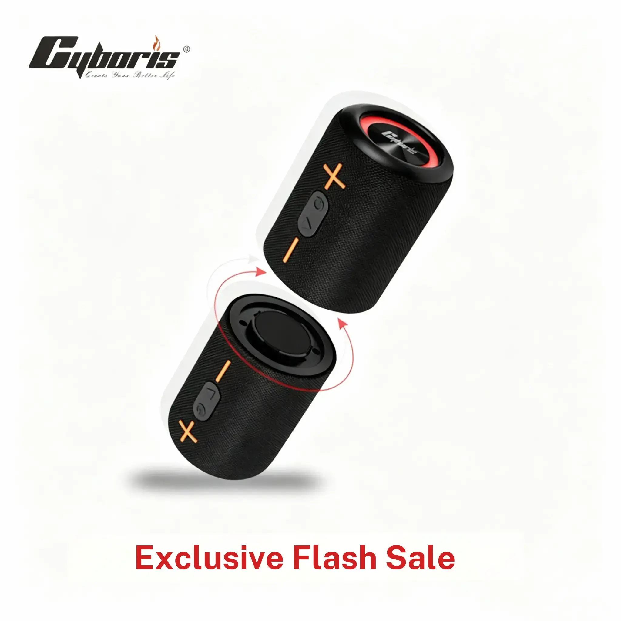 CYBORIS 2-in-1 Wireless Portable Bluetooth Speaker - 20W Stereo Bass Audio, IPX6 Waterproof, Bluetooth 5.3, Home Theater Surround Sound, Modern Style, Charging Button for Music Lovers (Birthday SummerVibes Boombox)