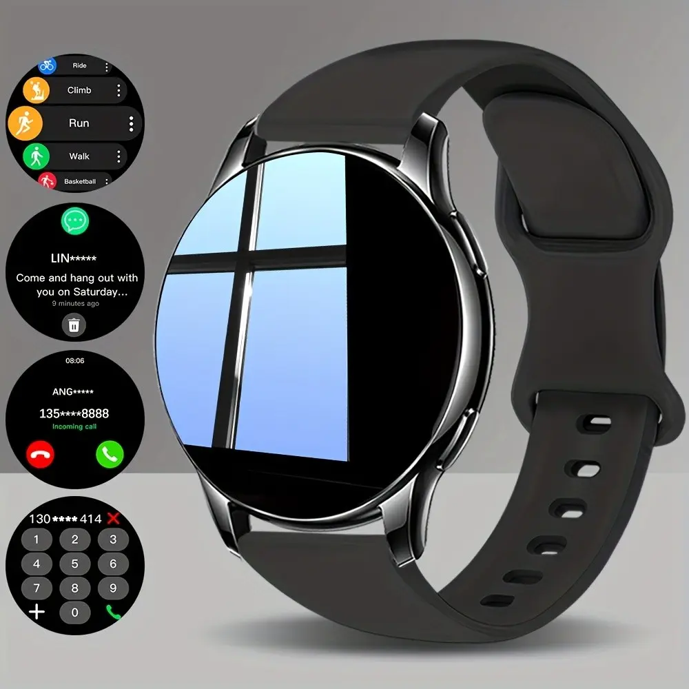 Latest Smartwatch, Calling Smart Watch, 1.5 Inch Touch Screen, Touchscreen, Fashion Band, Wearable, Call/messaging Alarm, Weather, Sports Modes, Camera Control, Calendar, Music, Stopwatch, Wristwatch, Gift for Android/iPhone