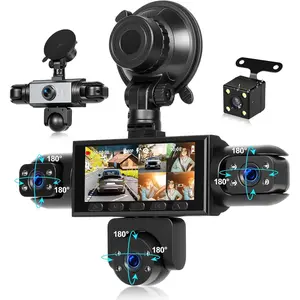 5-Lens Car Dashcam, 360° Wide Angle 3.16-Inch 1080P Car Camera with Loop Recording, Reversing Assistant, 24-Hour Monitoring, Easy Installation