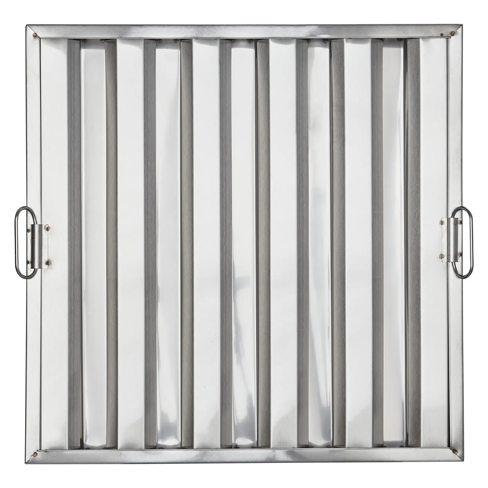Efficient Grease Filtration Commercial Range Hood Filter – 430 Stainless Steel, 5-Groove Baffle, Restaurant Exhaust System, 19.5"W x 24.5"H, Pack of 6