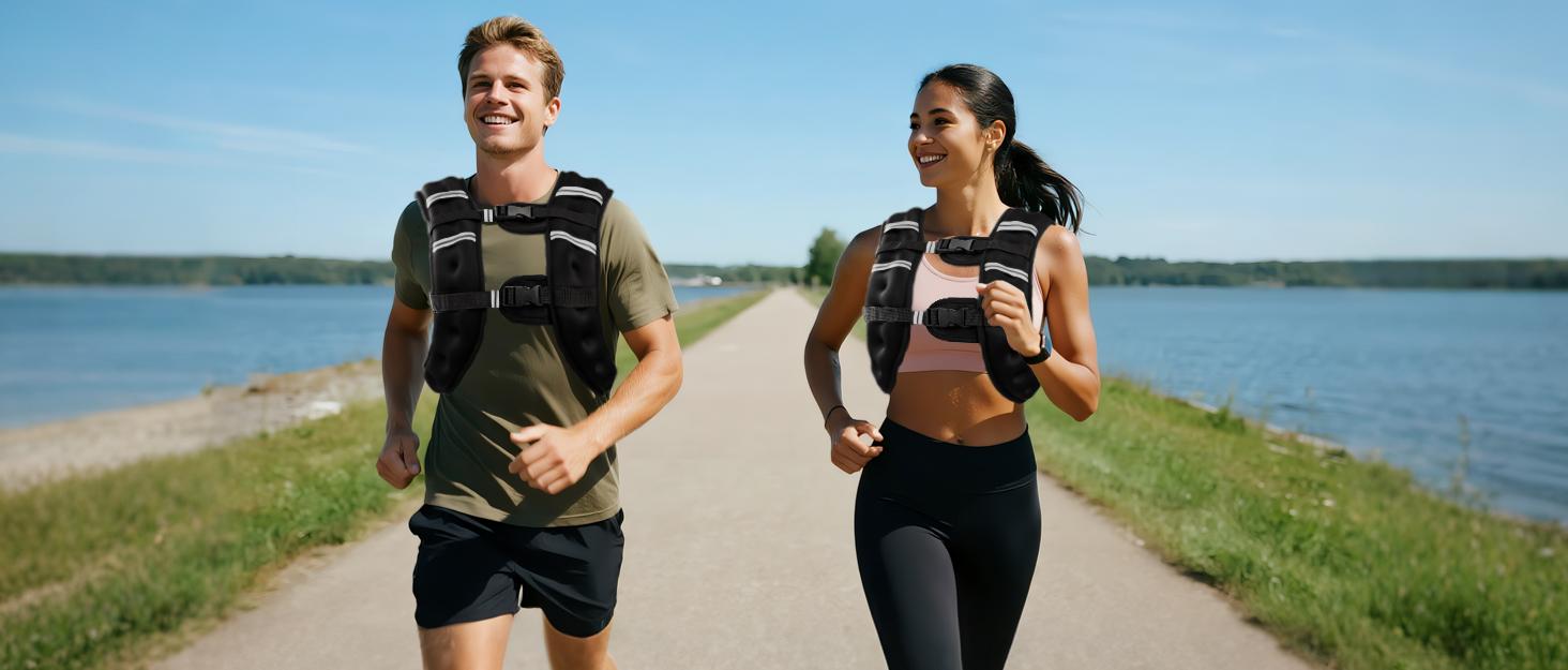 Adjustable Weighted Vest for Men and Women, 6lb–30lb Body Weight Vest with Reflective Stripes for Strength Training, Running, Workout, Jogging, Walking