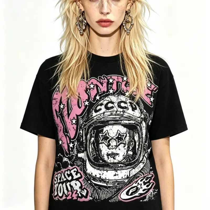 Men’s Y2K Cotton Tee To Match Jordan Orchid 4s, Get Around Graphic Crew Neck Casual Daily Streetwear