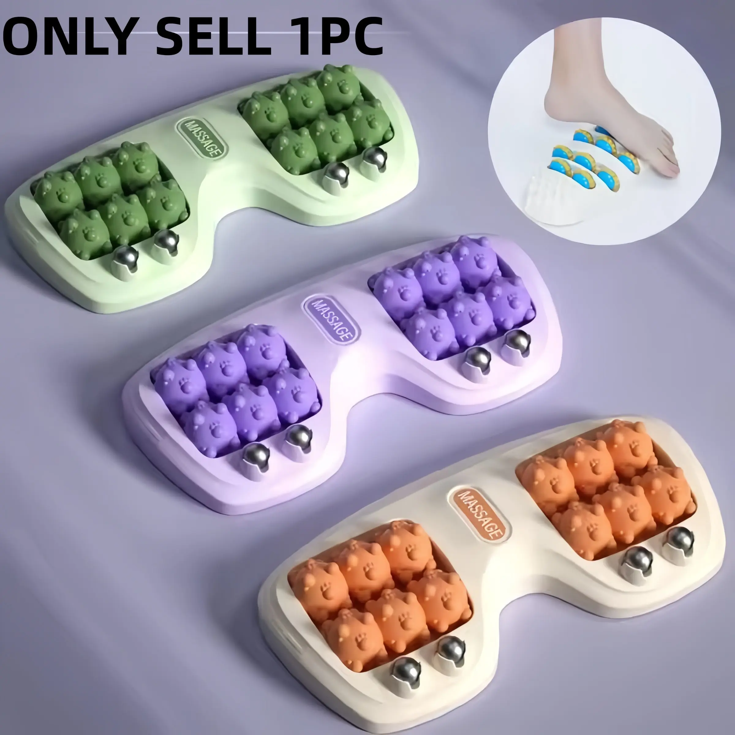 Foot massage relief roller shiatsu massage tool, roller foot massager, 12 massage balls and 4 magnetic beads fully massage the foot acupoints, suitable for relaxing the body, Foot Rollers