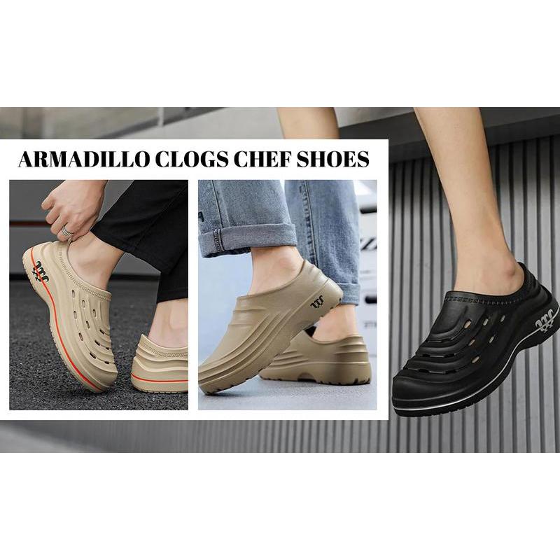 (New)Armadillo Clogs Nurse Shoes for Women Men Comfortable Non Slip Work Shoes, Oil Resistant Chef Shoe Wide Waterproof Nursing Shoe, Ideal for Healthcare Kitchen Food Service Garden Unisex