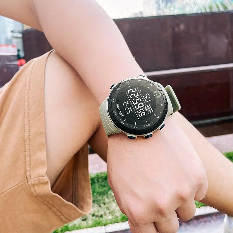 Trendy Men's Electronic Watch Multi functional Waterproof Electronic Watch Couple LED Mountaineering Outdoor Student Watch Student Electronic Watch Children's Gift