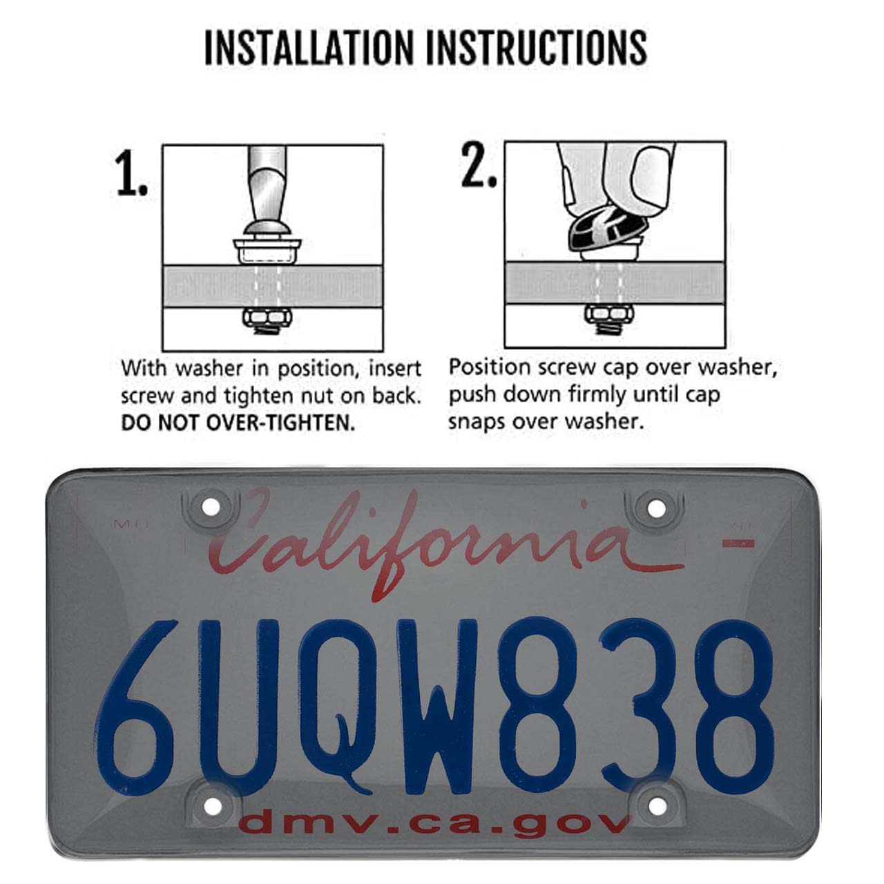 License Plate Frame, 2 Counts Car License Plate Protector with Screw Kit, Universal Car Exterior Accessories for American Standard Cars