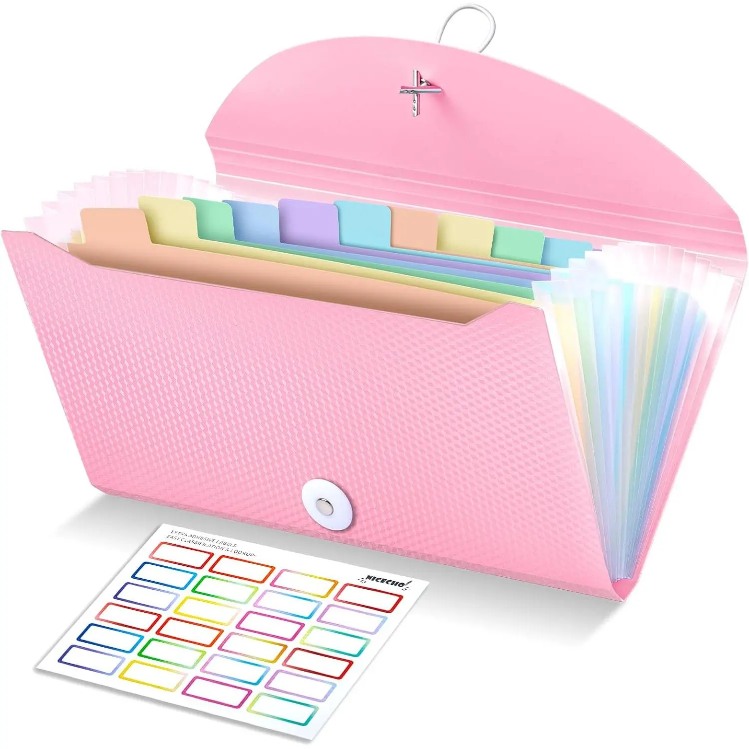 Receipt  Organizer, 13 Pockets Small Accordion File Organizer with Labels for Receipt Cards, Bill Business,  Storage, 10.2X 5.1 Inches