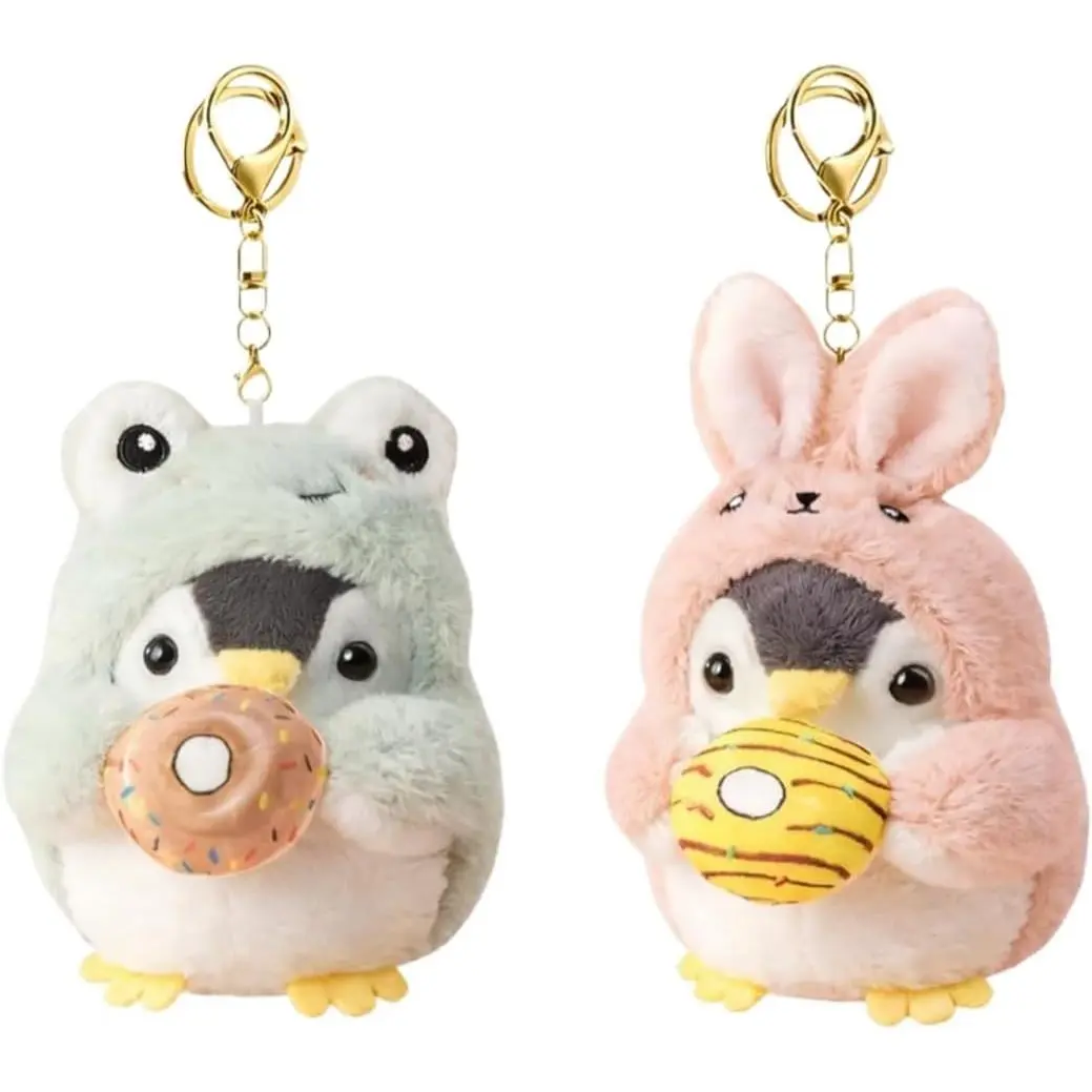 Penguin Plush Keychain, Cute Cosplay Stuffed Animal Keyring for Women, Kawaii Backpack Charms and Purse Decor for Birthday