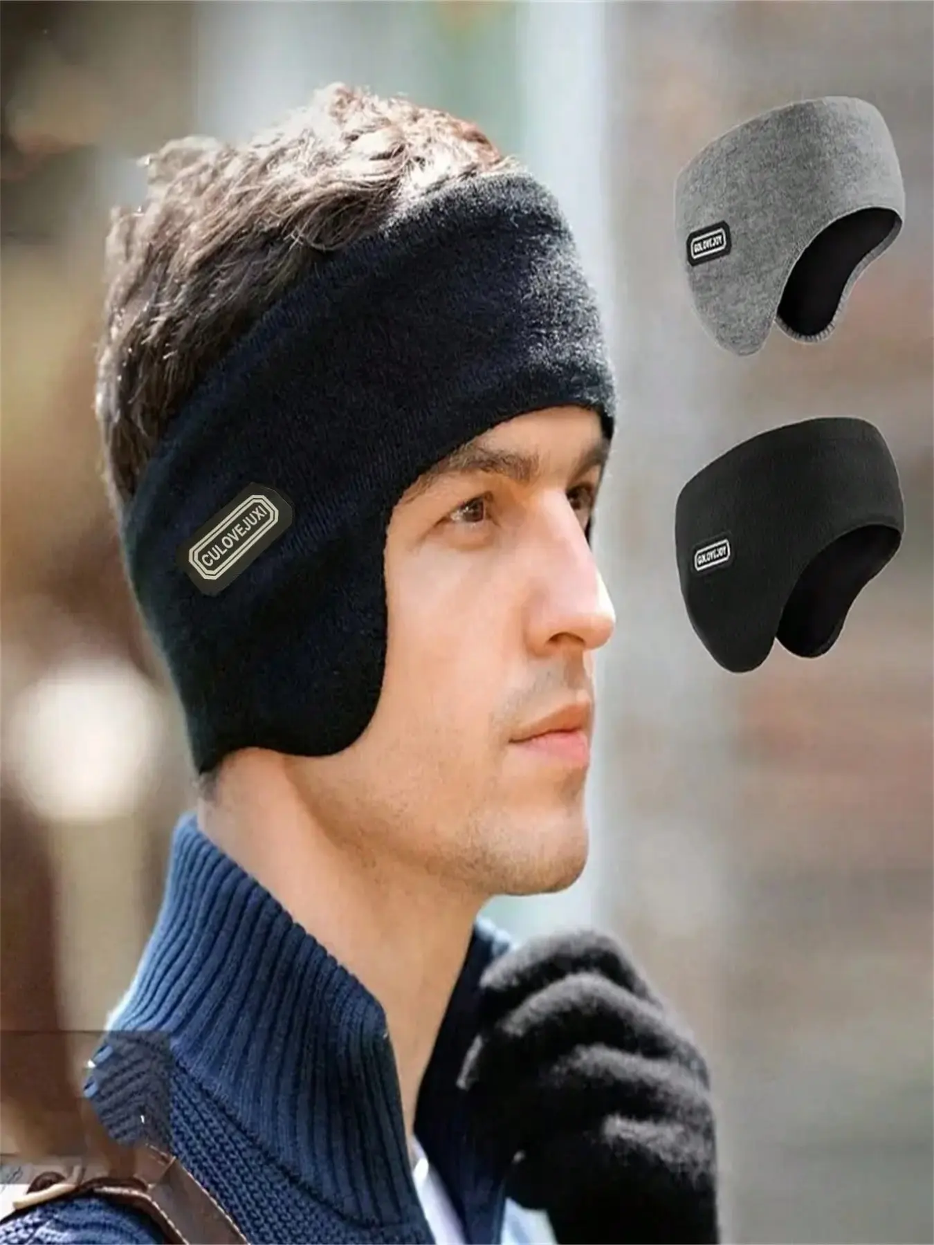 Windproof Fleece Ear Warmer Headband, Thermal Sports Earmuffs for Men Women, Winter Running Cycling Ear Cover Gear, Comfortable and Warm