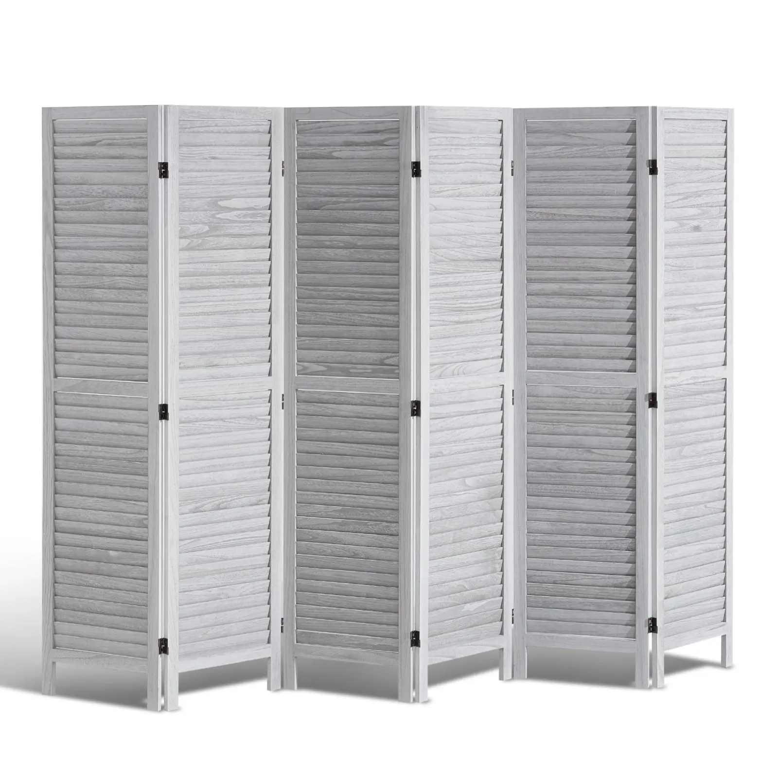 【DealsForYouDays】VEVOR Wood Room Divider, 6 Panel Wood Folding Privacy Screen, 66.9 Inches Tall Indoor Louvered Wooden Partition, Portable Decoration Screen, for Room Separation, Home, Office, Restaurant Bedroom