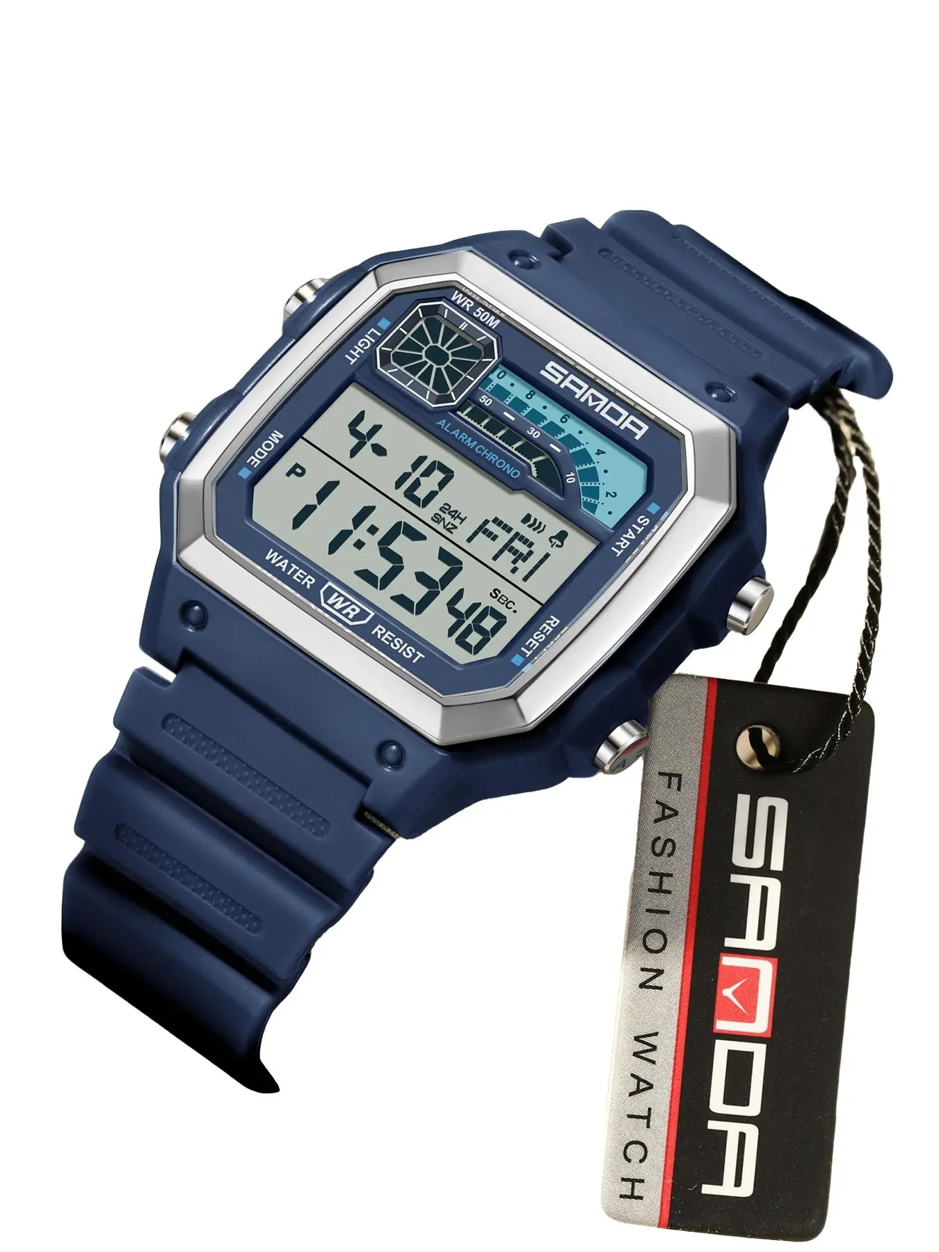 Men's Casual Sporty Fashion Digital Watch with Luminous Dial & Alarm Clock Countdown Function, Waterproof LED Digital Wristwatch with Box, Fashionable Waterproof Watch, Fashionable Stylish Watch
