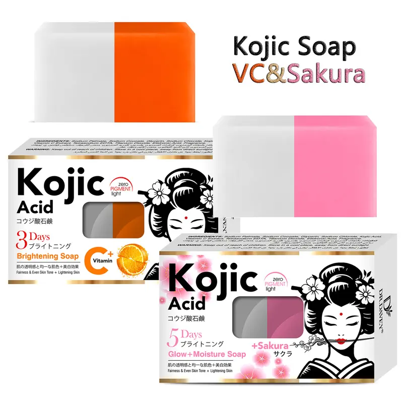 2pcs 100g Kojic acid soap for cleaning, hydrating, moisturizing, handmade soap for bathing, cleansing, moisturizing, and gentle fragrance retention, Body Care Soap