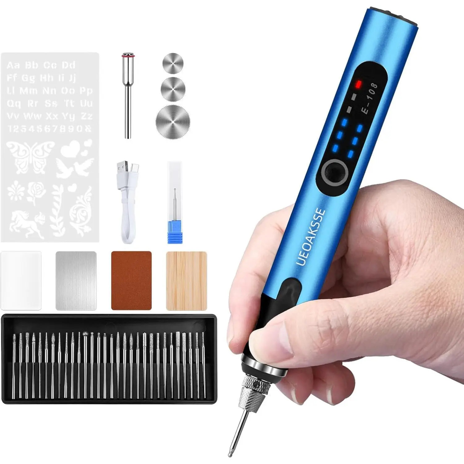 Rechargeable Cordless Engraving Pen Kit, 3-Speed Rotary Tool with 60+ Bits for DIY Crafting on Wood, Glass, Metal - Precision Control & Auto Shut-Off, 3-Speed Speed Control