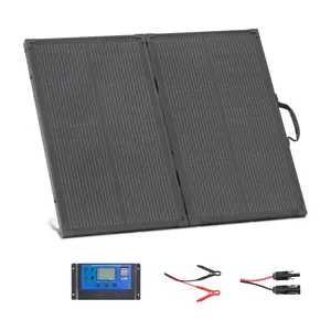 【DealsForYouDays】VEVOR 100W Foldable Solar Panel with Frame, 16BB N-Type Portable Monocrystalline Solar Panel Charger 24 Efficiency, IP67 Waterproof with 30A PWM Controller MC4 Output for Camping, Hiking, RV Trips