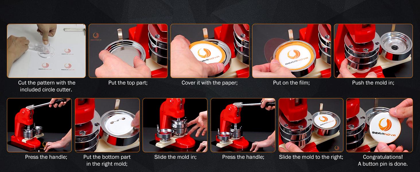 200 Sets of Button Parts Supplies 75mm 2.95 in (Approx. 3 inch) for Button Maker Machine Round Pin Maker, Every Set Includes Tinplate Top, Clip Bottom & Film