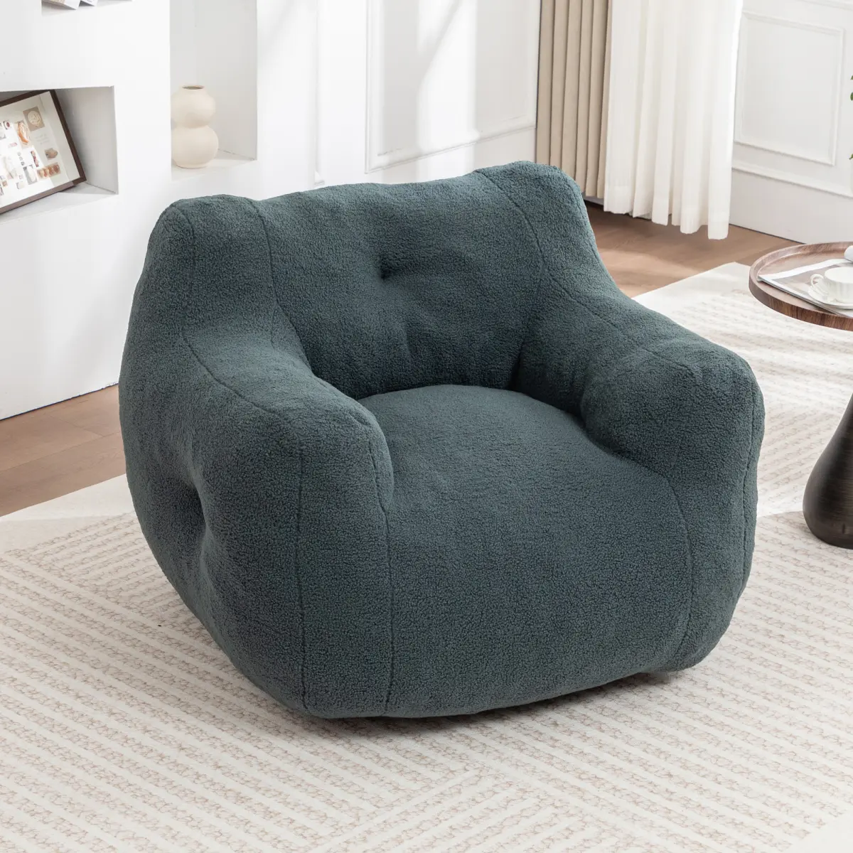 [Bellemave] Bean Bag Chair, Bean Bag Sofa Chair with Armrests Stuffed High-Density Foam, Lazy Sofa Comfy Chairs BeanBag Chair for Adults in Living Room,Bedroom Reading
