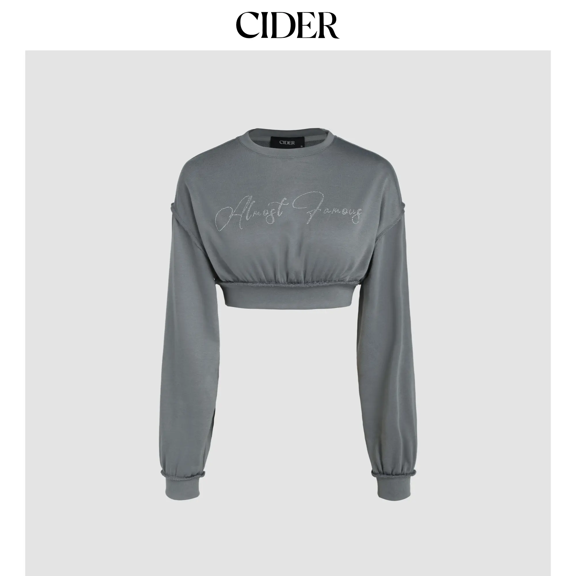 Cider [size 2-10] Rhinestone Graphic Crop Sweatshirt SohoChic