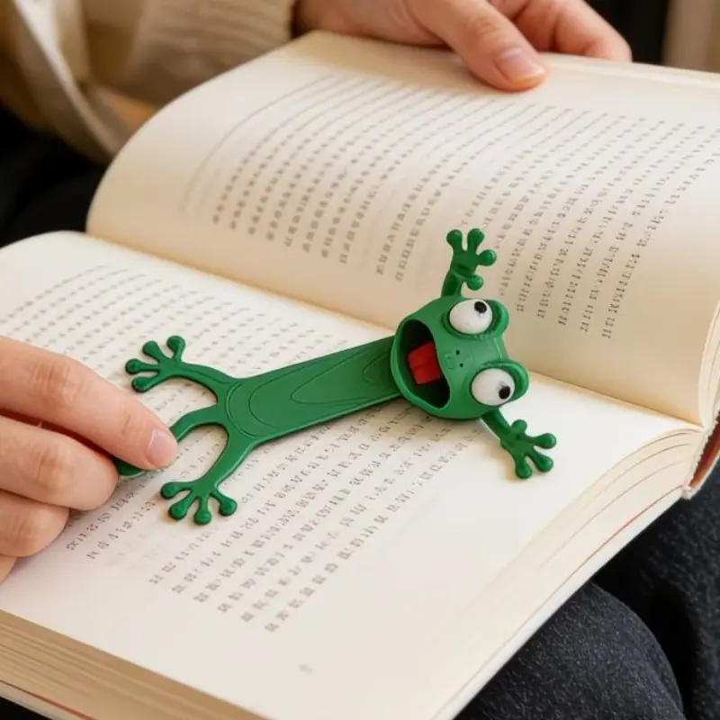 Funny 3D Printed Cat & Frog Bookmark, Cute Animal Page Holder, Flexible Book Marker, Unique Design, Unique Gift for Book Lovers, Readers, Students & Teachers