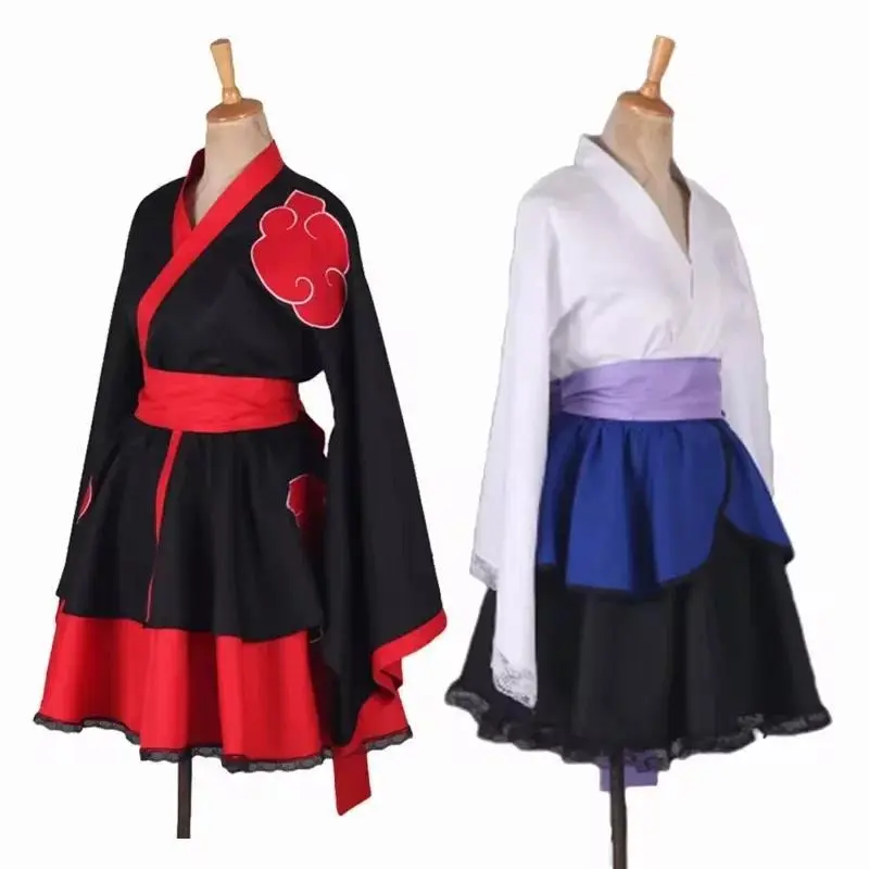 New Women Akatsuki kimono dress Uchiha Sasuke Lolita dresses Kakashi hyga Hinata cosplay costume