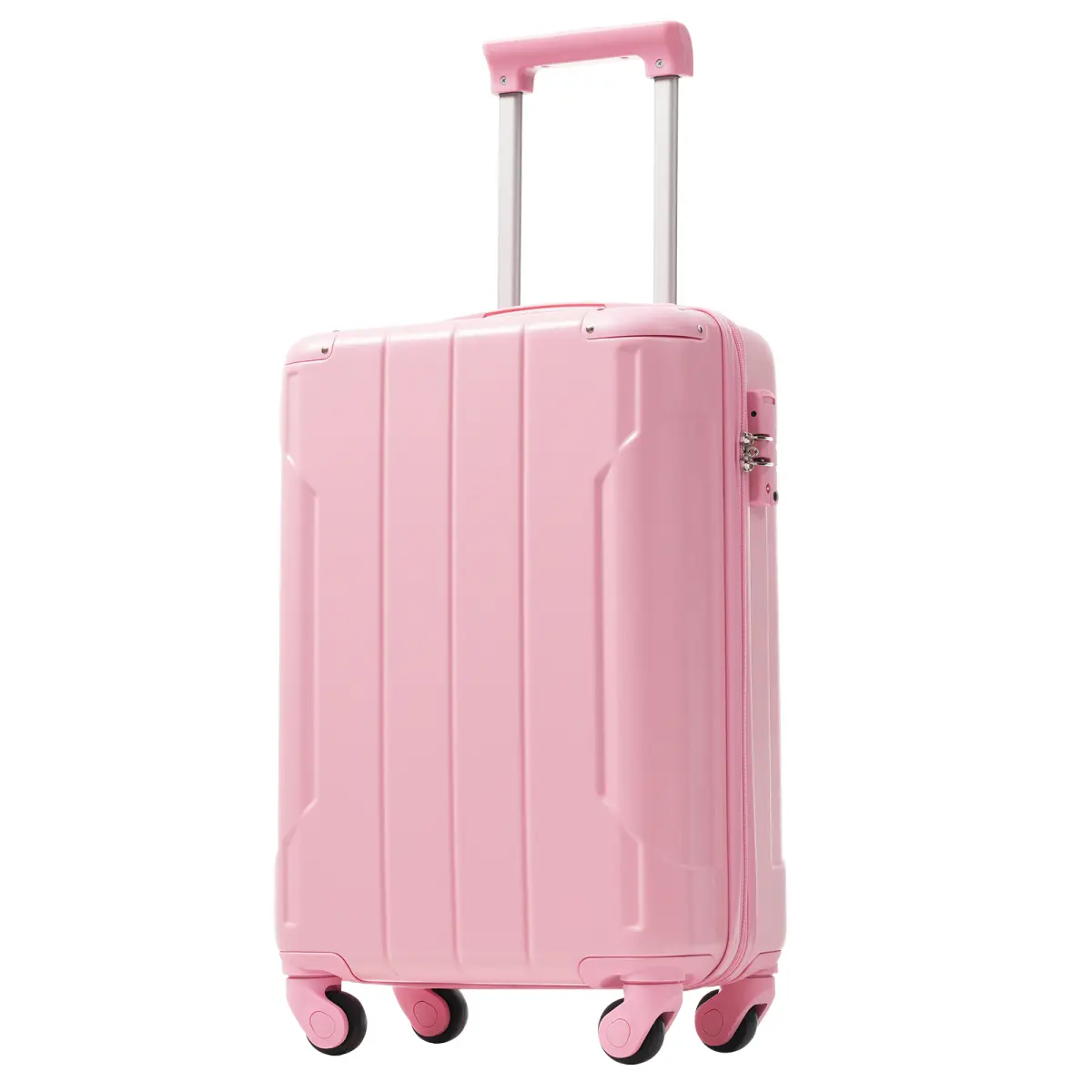 20 Inch Carry On Luggage Hardshell ABS Suitcase with Spinner Wheels, TSA Lock, Lightweight Durable ABS Suitcase (Pink)