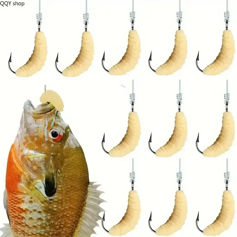 12-PCS Fishing Lures Set, Durable Soft Rubber Lifelike Worm Bait with Hooks, Attracts Freshwater Fish, Perfect Gift Option for Adult Anglers, Valentine's Day, Fishing Lure, Mother's Day, Lifelike Worms, Freshwater Bass, 12-Pieces