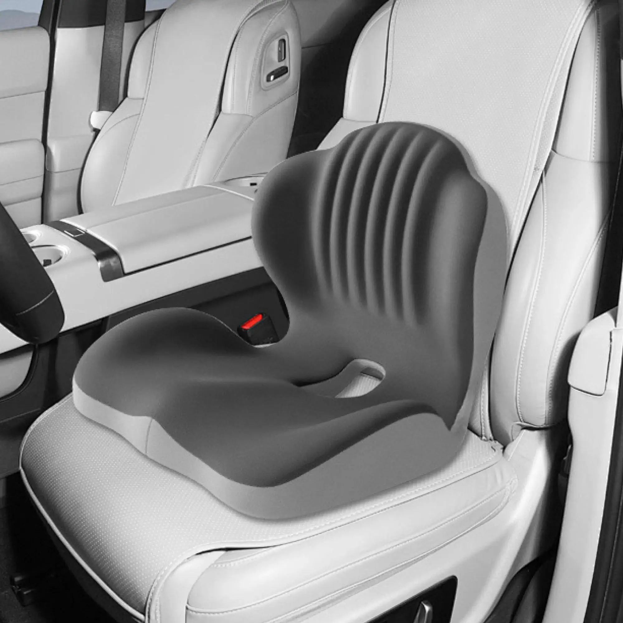 Ergonomic Memory Foam Seat Cushion with Lumbar & Back Support, Relieves Back Pain, Reduces Pressure, Ideal for Office Chairs, Stools, and Car Seats, Seat Cushion Pad