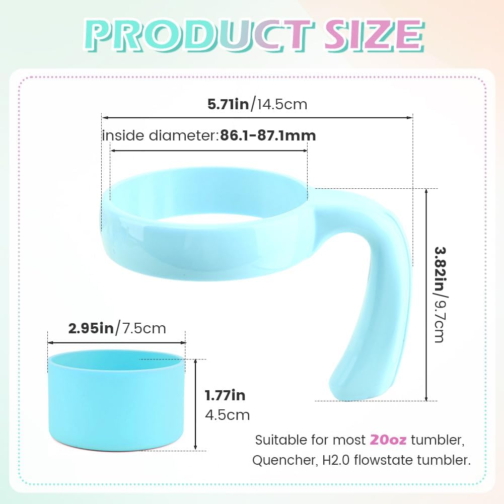 20 oz Tumbler Handle, Anti Slip Travel Mug Grip Cup Holder, Cup Handles for Vacuum Insulated Tumblers,  Cup Holder Friendly, Improved Grip, Tumbler Mugs Attachment(Light Blue)