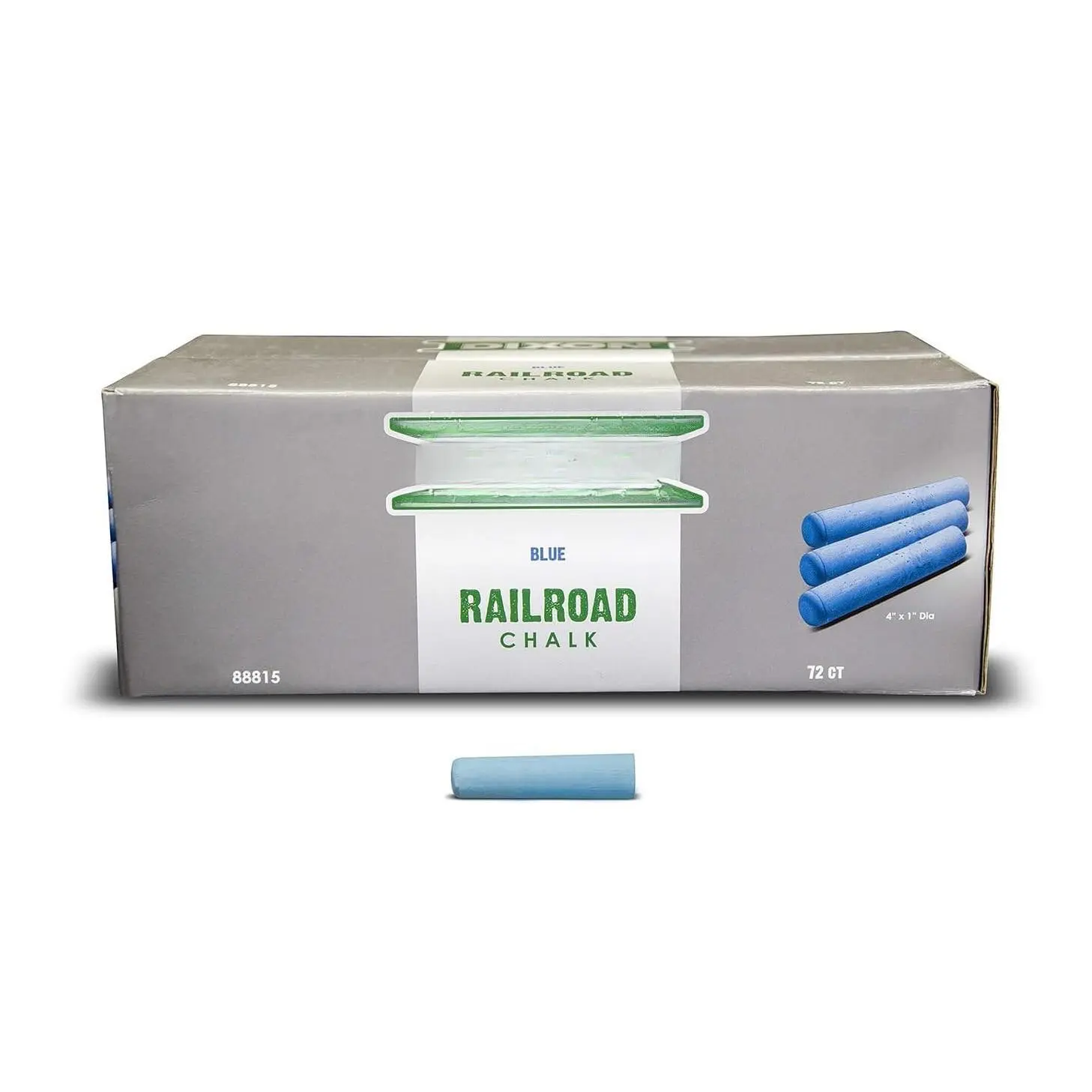 - 464-88815 Industrial Railroad Crayon Chalk with Tapered 4" x 1" Sticks, Blue, 72-Pack (88815)