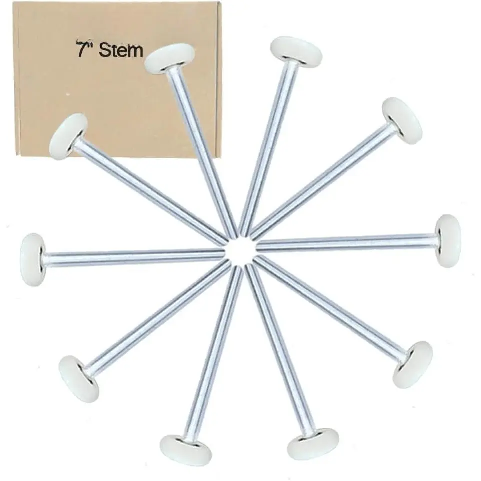 10 Pack 2'' Ultra-Quiet Nylon Garage Door Rollers 7" Stem, 6200-2RS Double Seals Precision Bearings Rotate Quiet and Durable,  Than 100,000 Cycles.