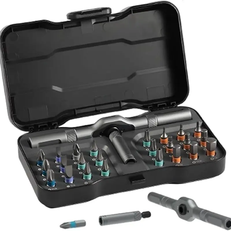 24 Piece T-Handle Ratchet Screwdriver Set, Multi-Functional Precision Screwdrivers, Home Repair Tool Kit, Essential DIY Tools, Ratcheting Screwdriver, Multifunctional Screwdriver, T Shaped Screwdriver