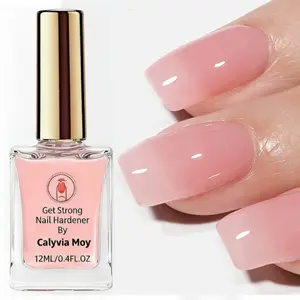 2Pcs 12ML Get Strong Nail Strengthener, Natural Pink LED Gel Polish, Fast Drying & Long Lasting Glossy Finish, Nail Care Solution for Weak & Thin Nails, Nail Care Liquid, Cosmetic, Manicure