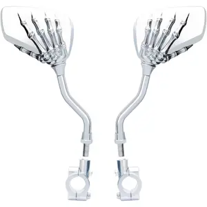 1 Pair  Mirror,Big View  Rear View Mirror Blindsight Multi Angle Adjustable  Mirror Billet  Chrome Plated Outside Skull Claw Style Also suitable for  mirror