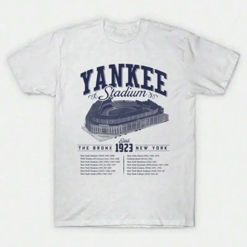 Unisex Short-Sleeve Round Neck Casual Graphic Tee, Local -59 Yankee Stadium The Bronx New York Est 1923 Vintage Baseball Sports Top, Shortsleeve, Tops