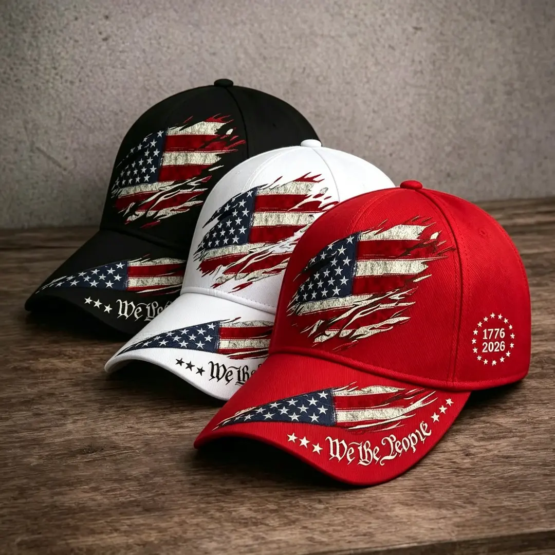 Unisex Adjustable Curved Brim Visor Hat - 250th Anniversary america250 Commemorative Print, Stainless Steel Accents, Lightweight American Flag Decoration Hats for Daily Casual Outfits, Independence Day Celebrations