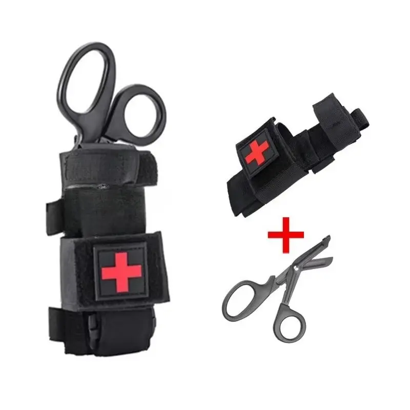 Tactical Cloth Tourniquet Holder & Utility Pouch, MOLLE-Compatible Tactical Accessories for Waist-Mounted Hiking IFAK and Trauma Kits