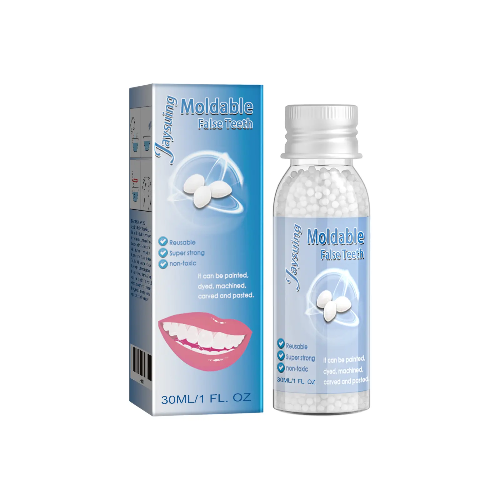 Jaysuing 30ml Molding Dental Putty - Denture Care Accessory for Youth, Tooth Decay Temporary Filling, Broken Tooth Repair (3 Years Shelf Life, Single Item for Anyone Needing Denture Care), Teeth Whitening, Polyurethane