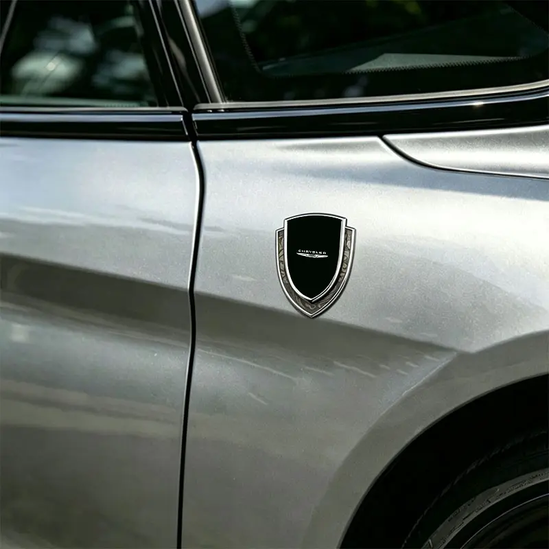 Metal Laser Shield Car Sticker, Blue Dual Color 3D Body Side Decal, Universal Window Tailgate Customization, Chrysler Accessories