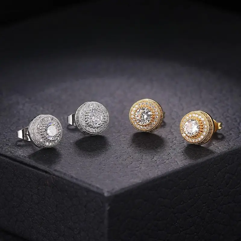 Decorated Stud Earrings - Hiphop Style Costume Jewelry for Women, Men's Accessories, Daily Outfit Accent, Jewelry Birthday Gift