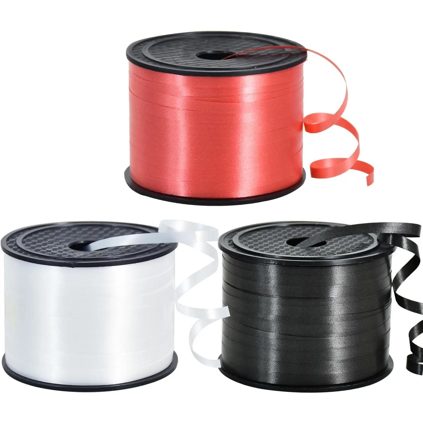 300 Yards Curling Ribbon-Balloon Ribbon-Balloon String for Art&Craft Decor,Gift Wrapping,Ribbons and Bows for Christmas New Year Birthday Gifts Graduation Supplies (Black Red White)