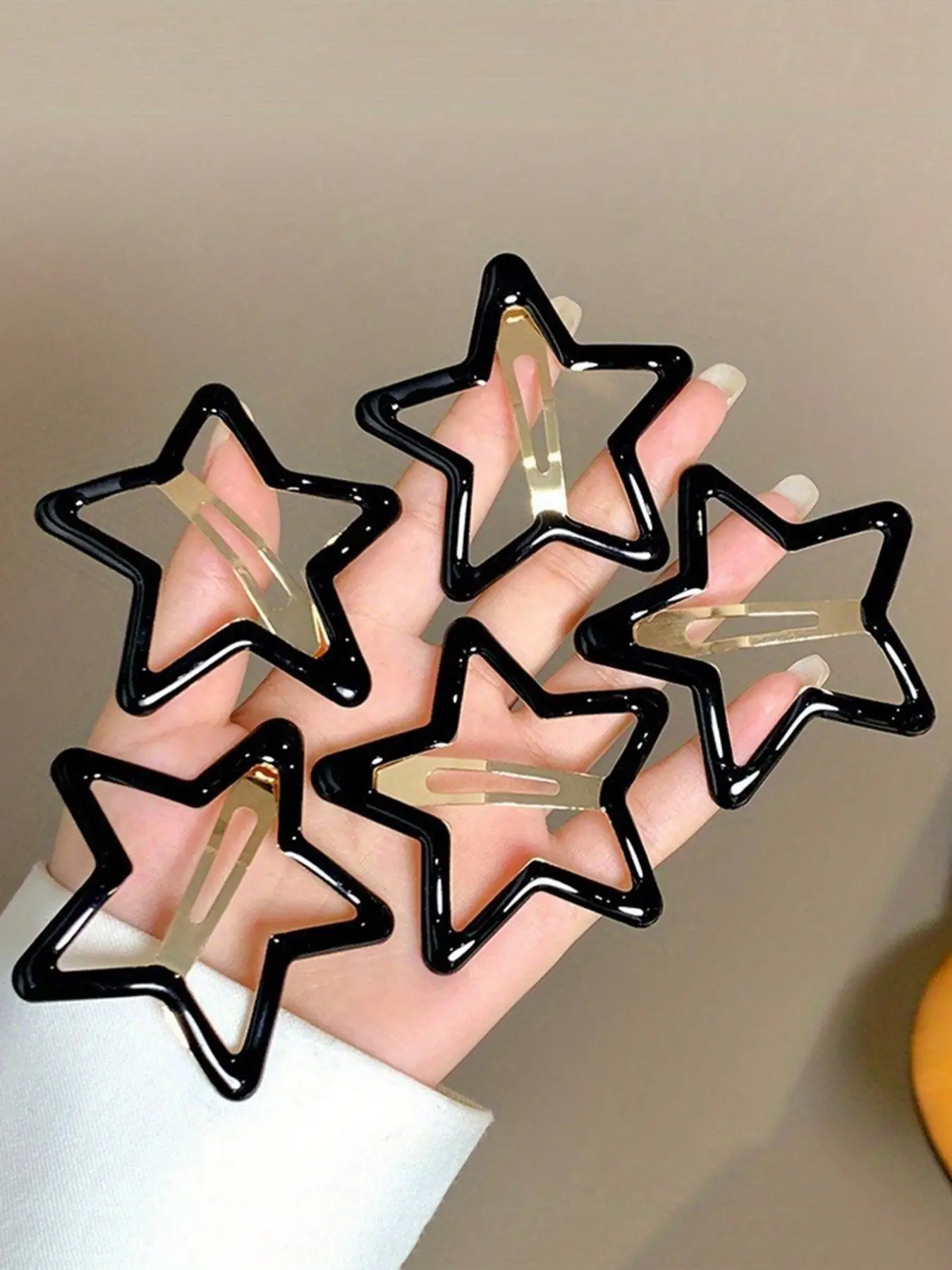 5pcs Star Hair Clips Set, Cute Five-Pointed Stars Design, Versatile Side & Front Hair Accessories, Perfect for Daily Use