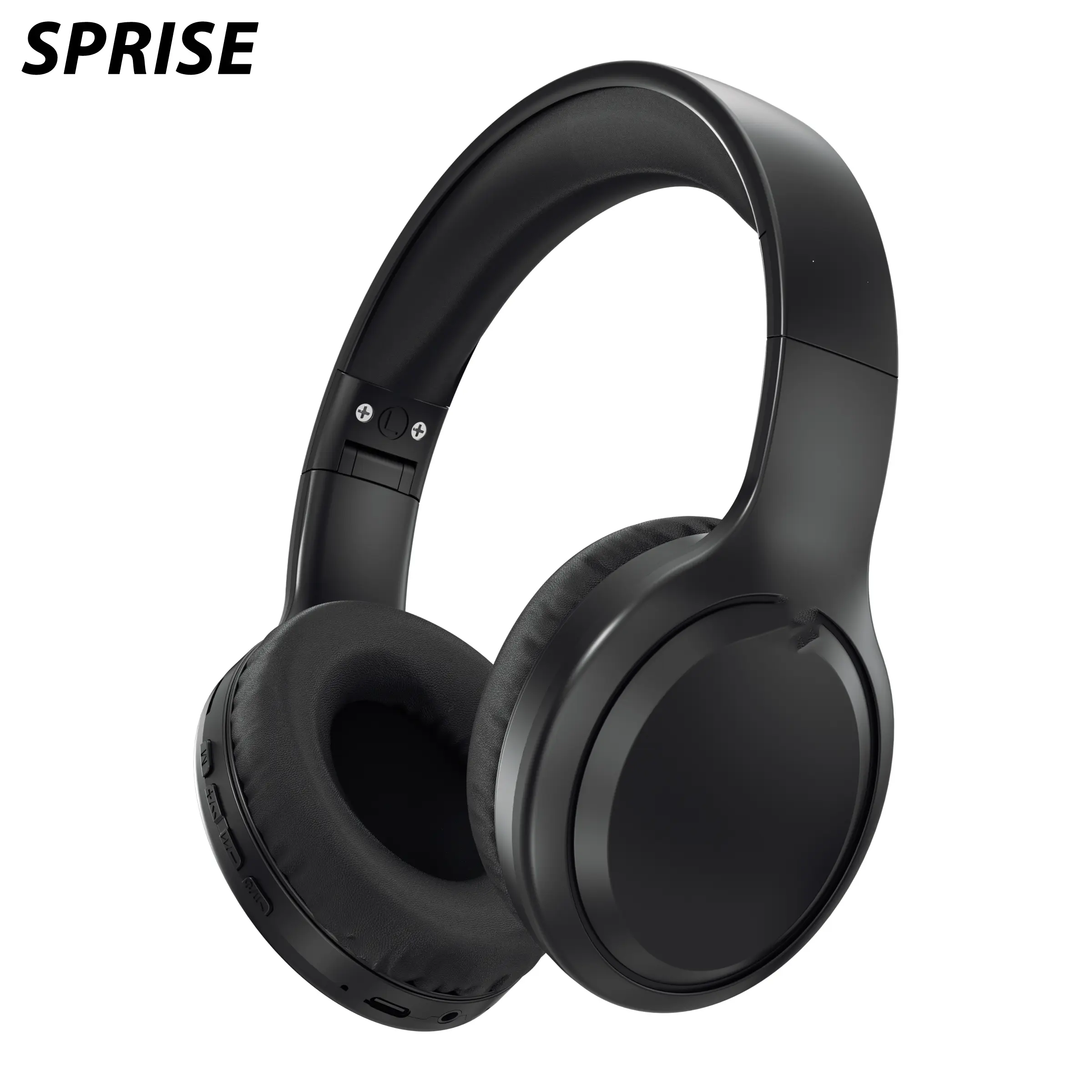 SPRISE DR-03 Headphones Headsets Earphones Earbuds Foldable Wireless V5.3 Over Ear Headset 40MM Driver Protein Memory Foam Cushion Aux Wired Dual Mode 12H Playtime for Smartphones
