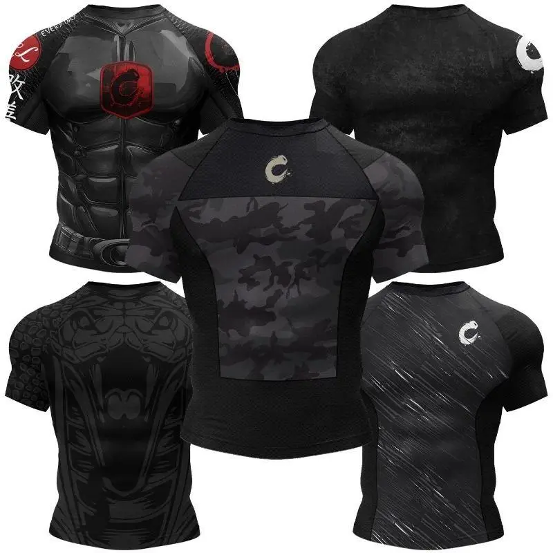 2026 new hot item Rash Guard Compression Shirt for Grappling Wrestling Daily MMA BJJ No-Gi Fitness Tee Shirts