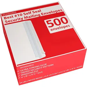 #10 Letter Size Self Seal Envelopes 500 Pack Tinted White Windowless Plain Security Mailing Envelopes 4-1/8 x 9-1/2 Inches 24 LB for Business Use