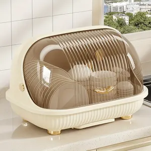 [Bowl Storage Rack] Kitchen Bowl Cabinet, Large Household Bowl Rack, Tableware, Dishes, Plates, Storage Rack, Chopsticks and Bowl Storage Box, Covered Draining Bowl Rack