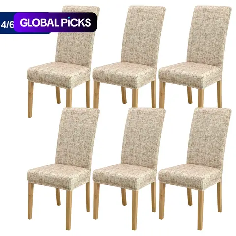 Chair Cover, 4/6 Counts Removable Washable Chair Slipcover, Dustproof Chair Protector for Home Living Room Hotel Dining Room