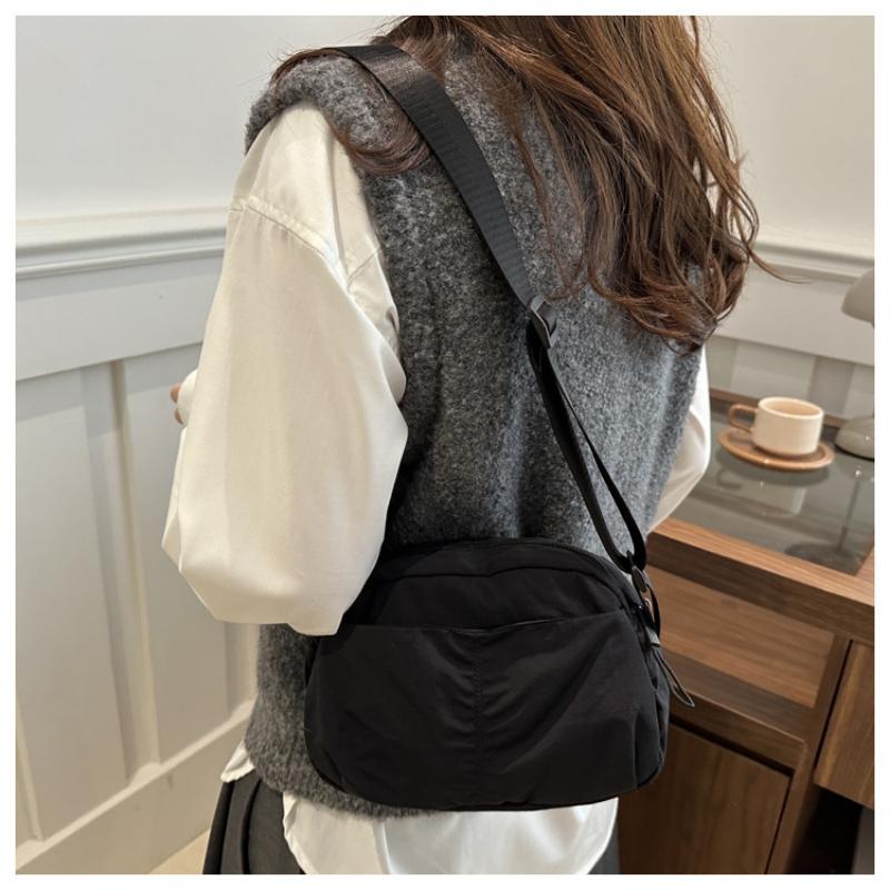Simple Literary Small Square Bag Solid Color Casual Japanese Style Personality Single Shoulder Crossbody For Women