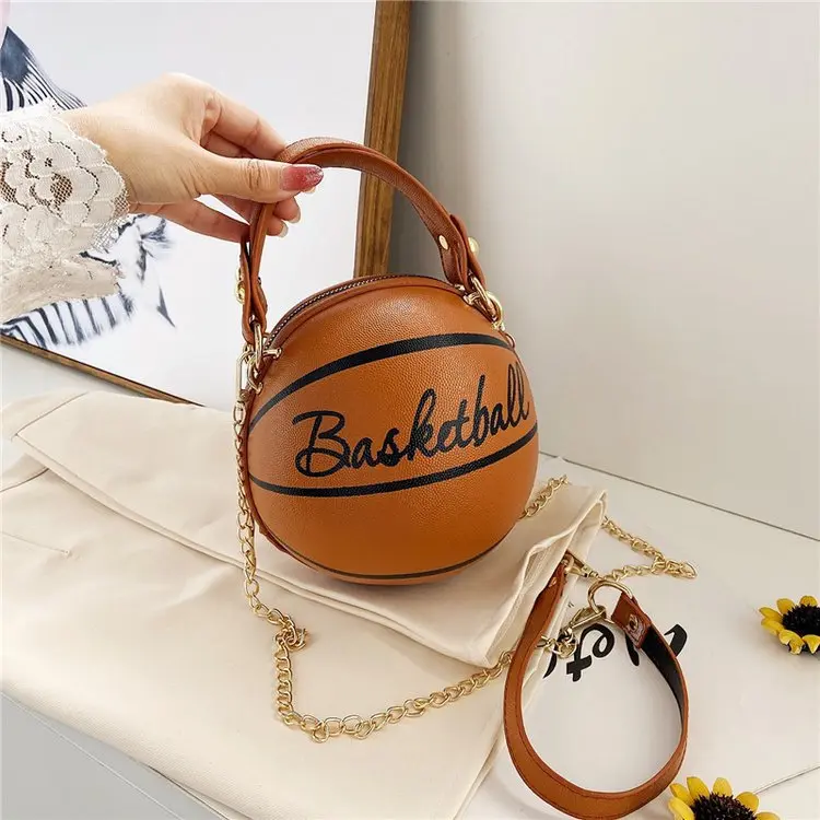 Women's Retro 3D Small Basketball-Shaped Crossbody Handbag with Crossbody Strap - Personalized Chic Casual Fashion Accessory for Campus Daily Commute