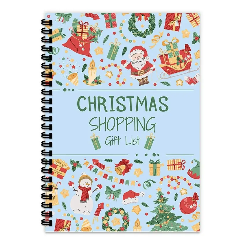 Christmas Shopping Gift List Spiral Financial Budget Planning Notebook, Holiday Present Tracking Tool, Essential Organizer for Festive Season, Spiral Bound Planner