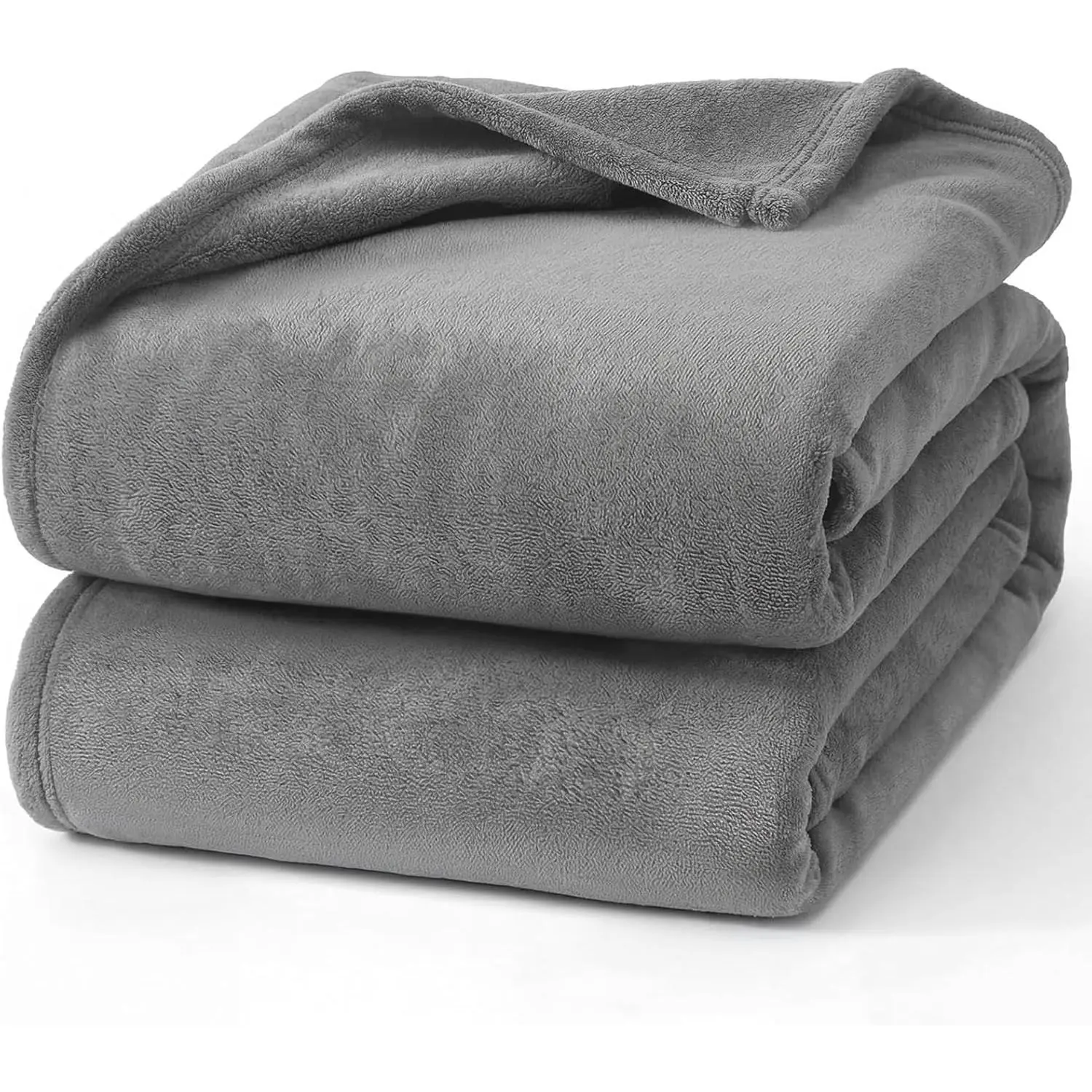 Queen Grey Fleece Blanket, Soft Flannel Bed Blanket | Fuzzy Cozy Blanket 90x90 Inches, Multi-use for Bed, Sofa, Couch, Travel, Camping, All Season Warm Lightweight Cover