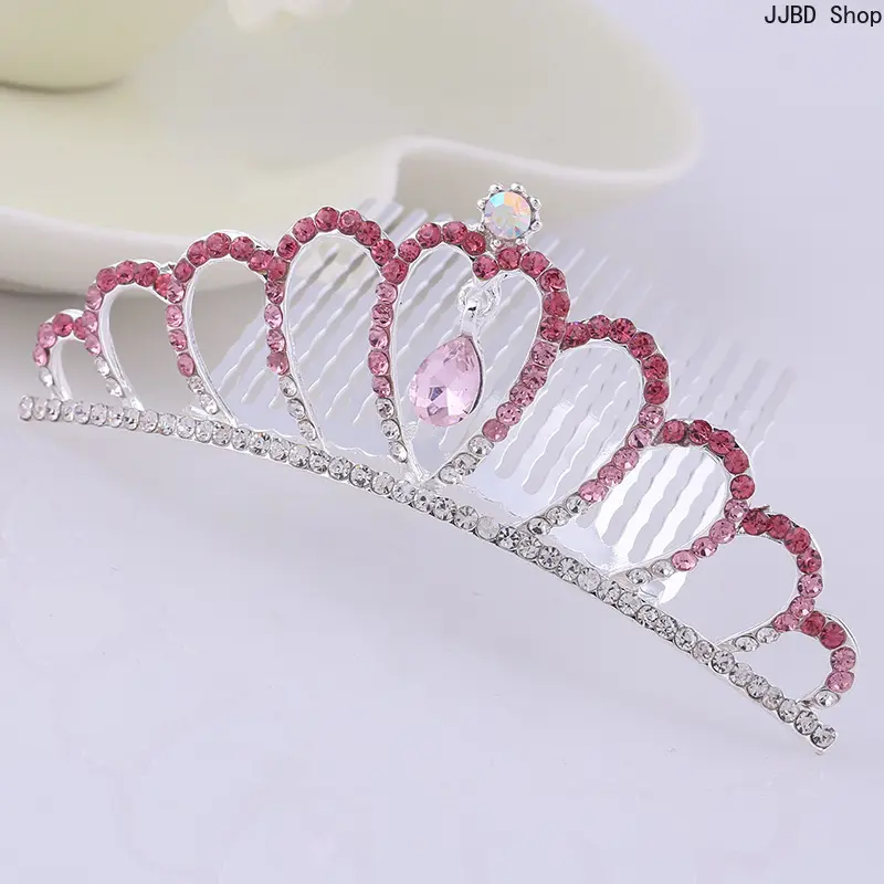 Tassel Rhinestone Crown Hair Combs Princess Holiday Party Stage Show Hair Decor